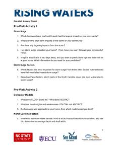 Storm Surge Curriculum Part 1: Pre-Visit Activities 1-4 Answer Sheet
