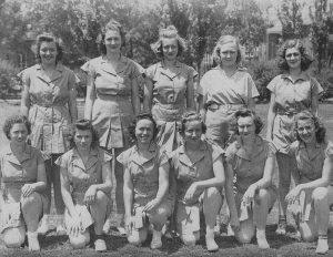 Charter members of softball team, 1940