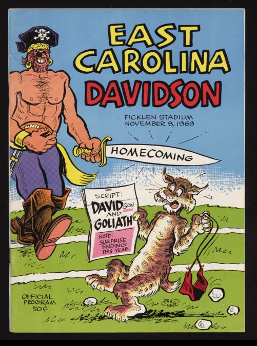 Football Program for East Carolina vs. Davidson 1969