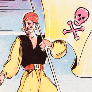 Drawing of a pirate